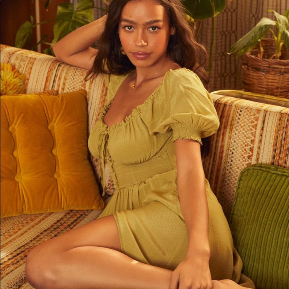 Lulus Good Side Light Green Bustier Midi Dress